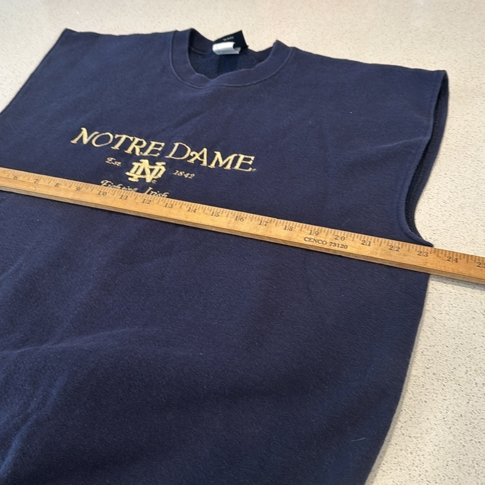 Rare Notre Dame fighting Irish vintage crewneck sweater vest size X Large blue - Picture 8 of 9